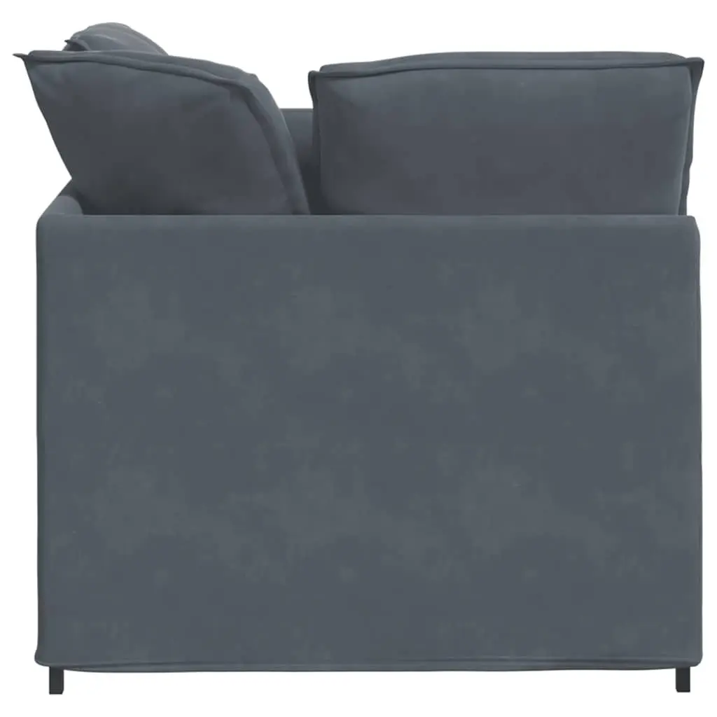 Modular Sofa Sectional Lounge Seating Grey Velvet with Footstool