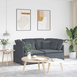 Comfort and Style: Grey Velvet Modular Sofa