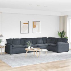Value and Comfort: Five-Section Modular Sofa in Grey Velvet