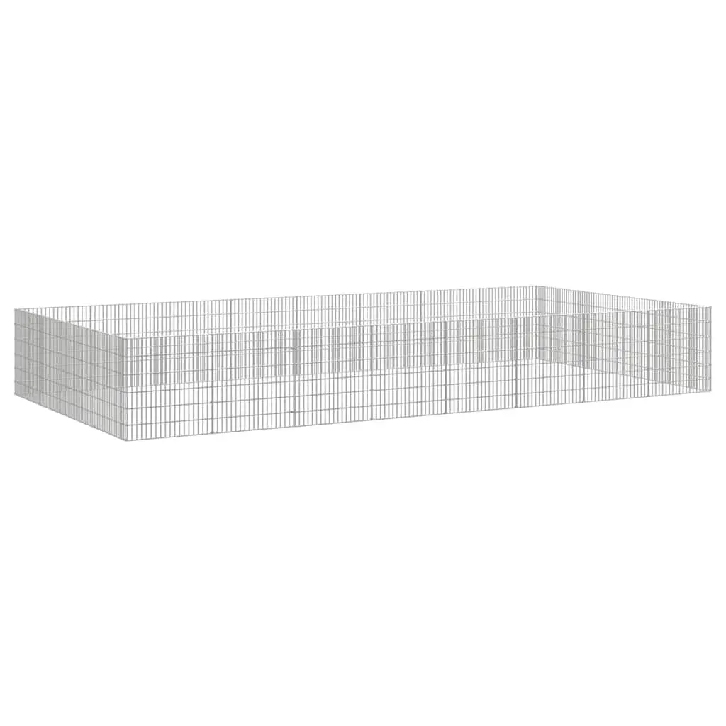 Small Animal Enclosure Pen 54x60cm Pet Exercise Playpen Silver 24 Panel