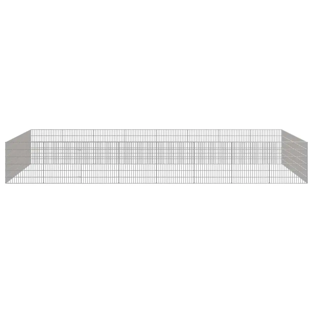 Small Animal Enclosure Pen 54x60cm Pet Exercise Playpen Silver 24 Panel