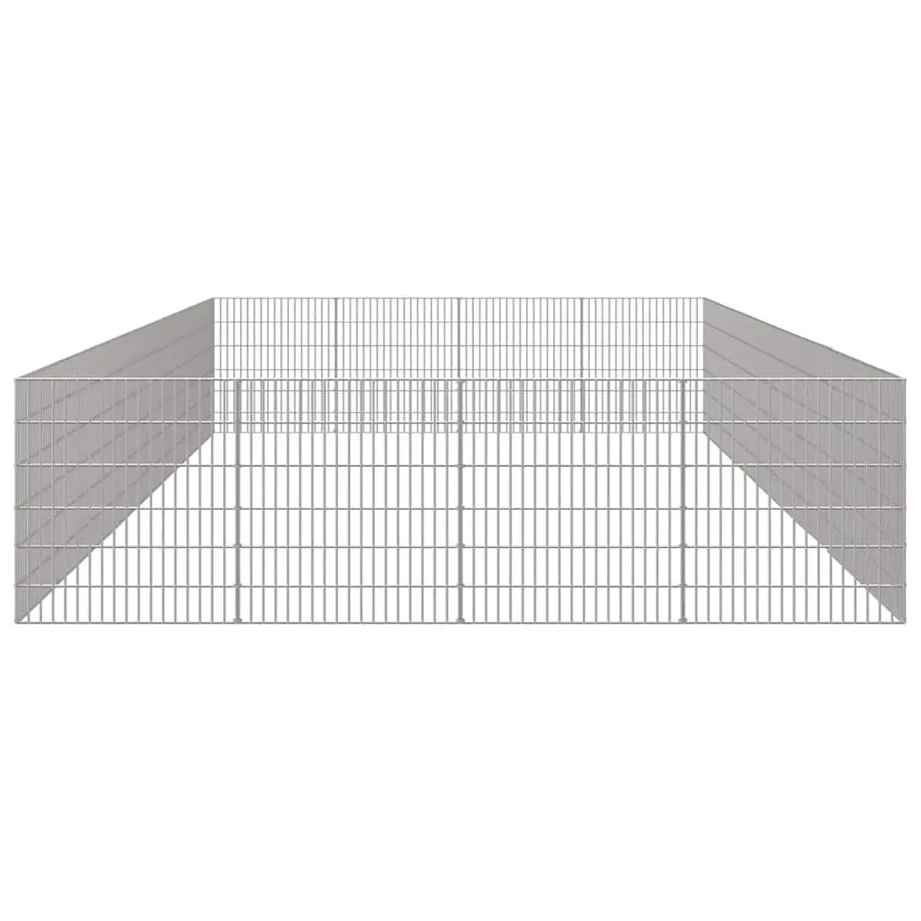 Small Animal Enclosure Pen 54x60cm Pet Exercise Playpen Silver 24 Panel