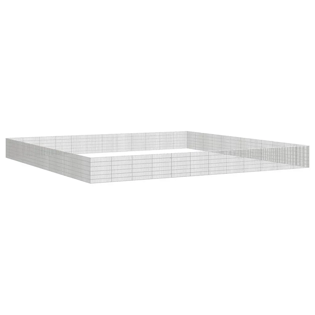 Small Animal Enclosure 48 Panel Playpen Pet Rabbit Guinea Pig Run Cage Silver