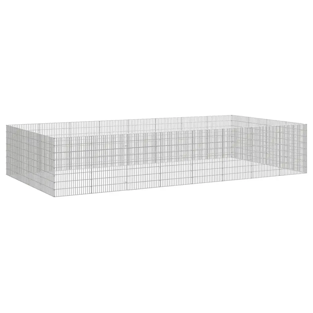 Small Animal Enclosure 24 Panel Pen Rabbit Guinea Pig Run Cage Exercise Playpen Silver