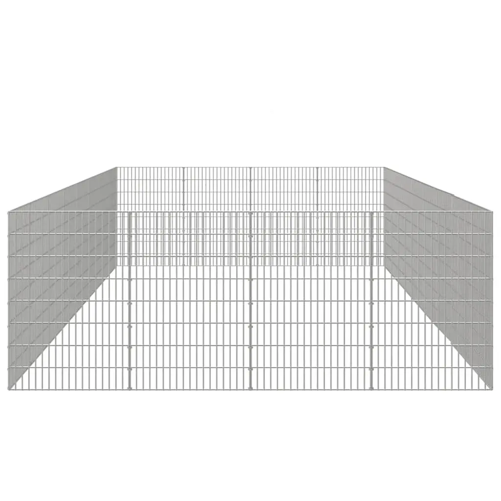 Small Animal Enclosure 24 Panel Pen Rabbit Guinea Pig Run Cage Exercise Playpen Silver