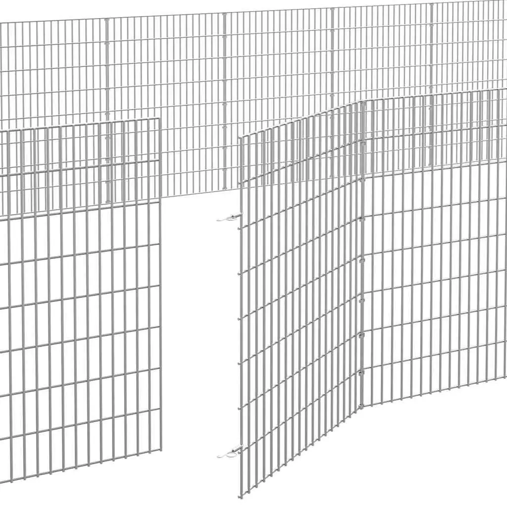 Small Animal Enclosure 24 Panel Pen Rabbit Guinea Pig Run Cage Exercise Playpen Silver