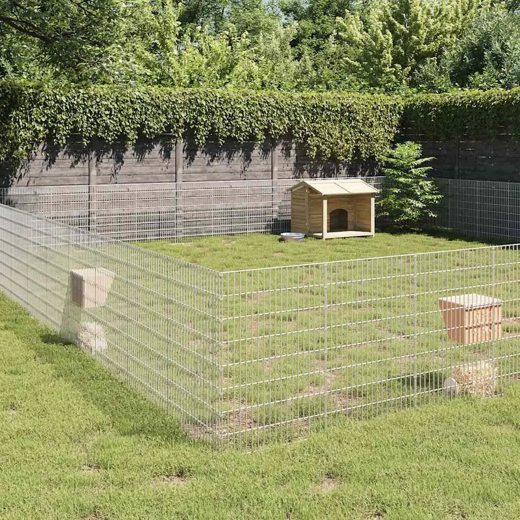 Small Animal Enclosure Exercise Run Playpen 48 Panel Silver