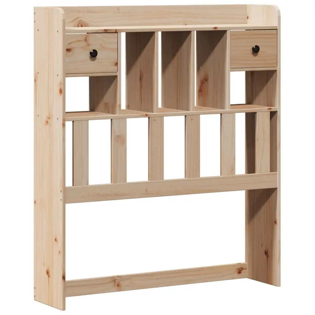 Bookcase Bed Frame 90x190cm Solid Pine Wood Slatted Base Bedroom Furniture