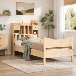 Warm and Sturdy Bed Frame 90x200 cm in Pine Wood