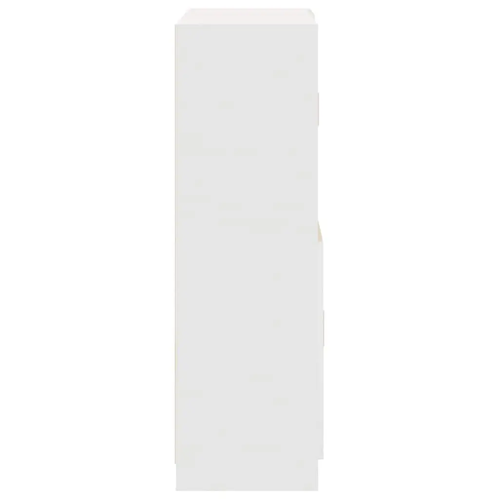 2 Piece Kitchen Cabinet Set Wall Mount Storage White Engineered Wood Cupboard