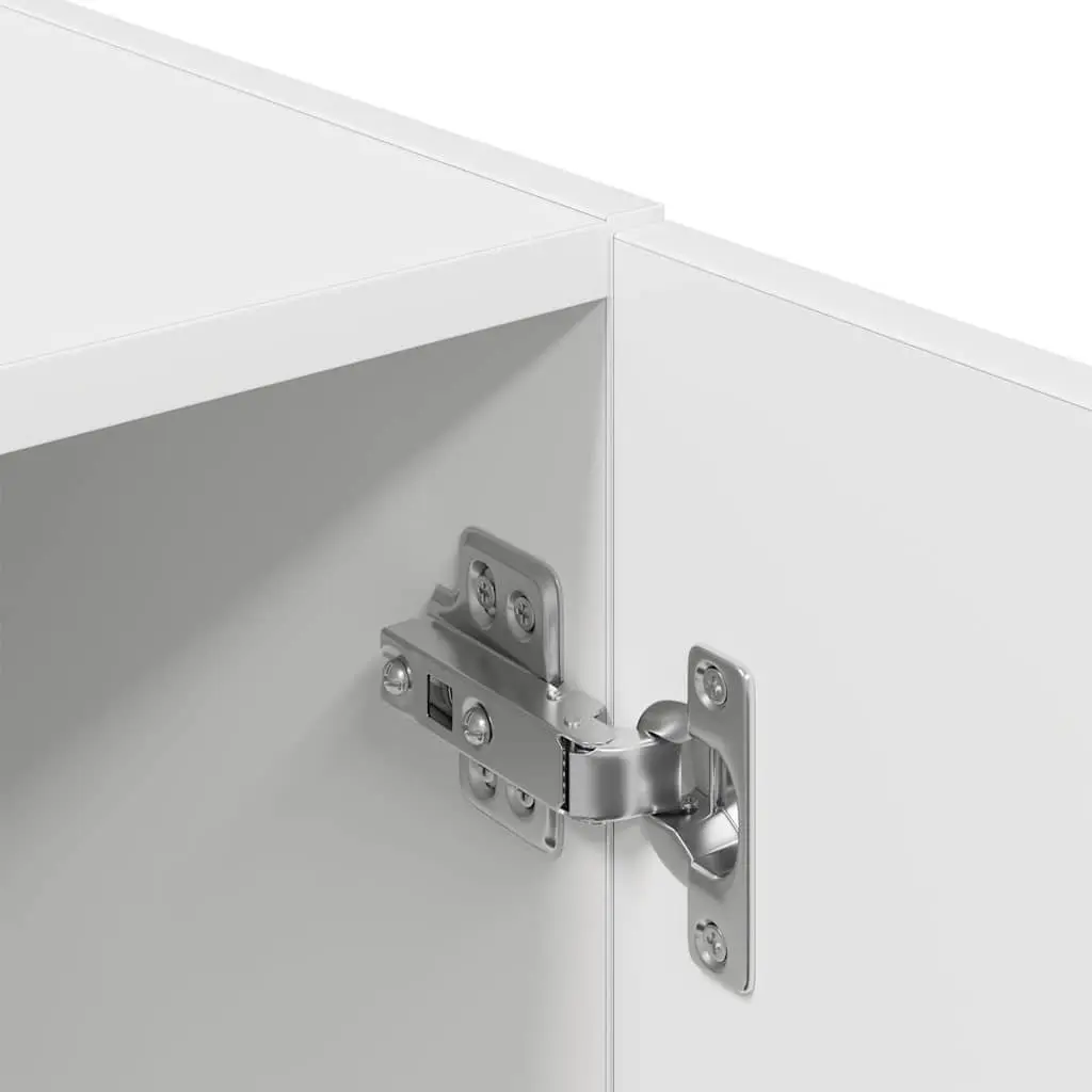 2 Piece Kitchen Cabinet Set Wall Mount Storage White Engineered Wood Cupboard