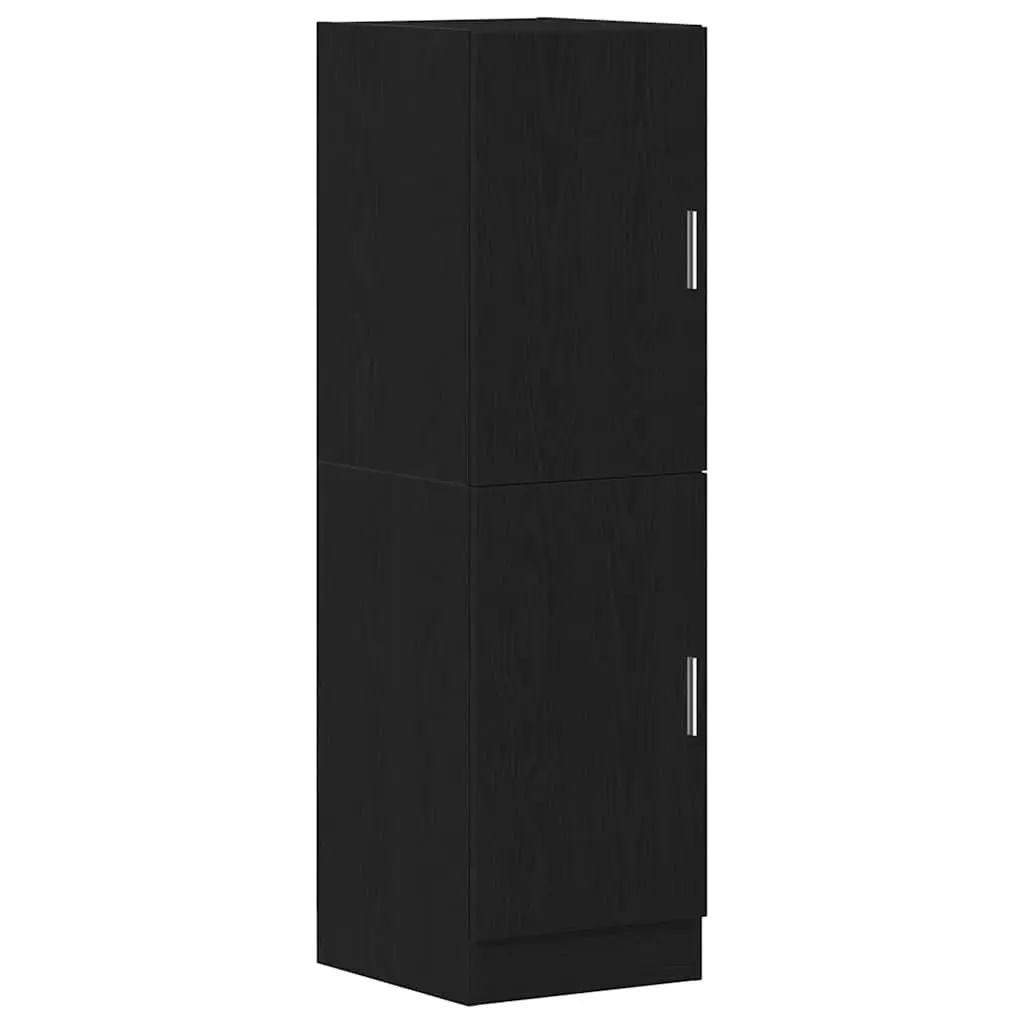 2 Piece Kitchen Cabinet Set Black Wall Mounted Storage Shelves