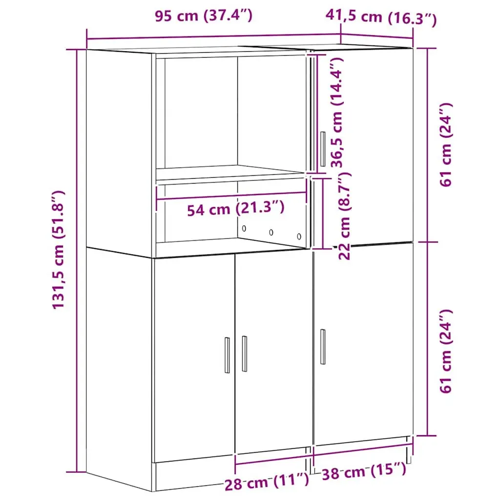 Kitchen Cabinet Set 2 Piece Wall Mounted Storage Shelves Cupboard Organizer