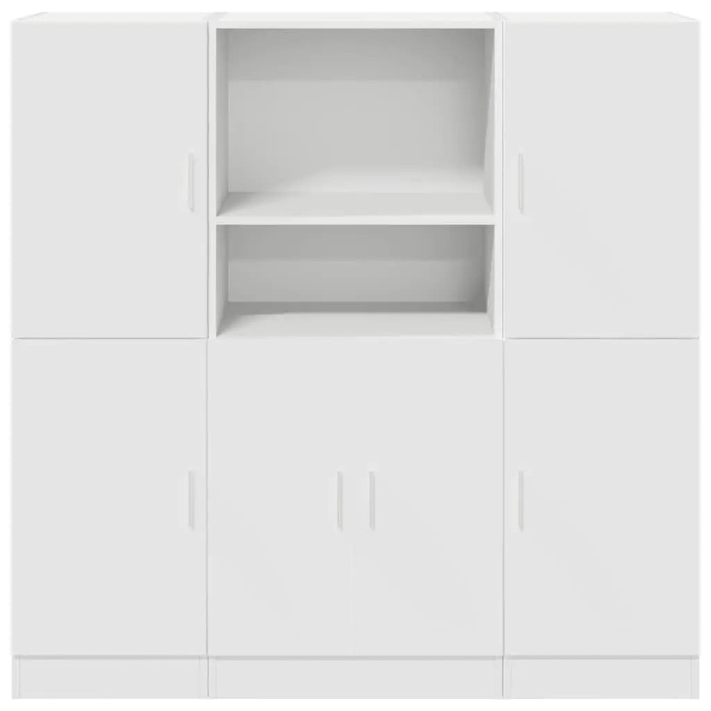 White Wall Mounted 3 Piece Cabinet Set Kitchen Storage Organiser