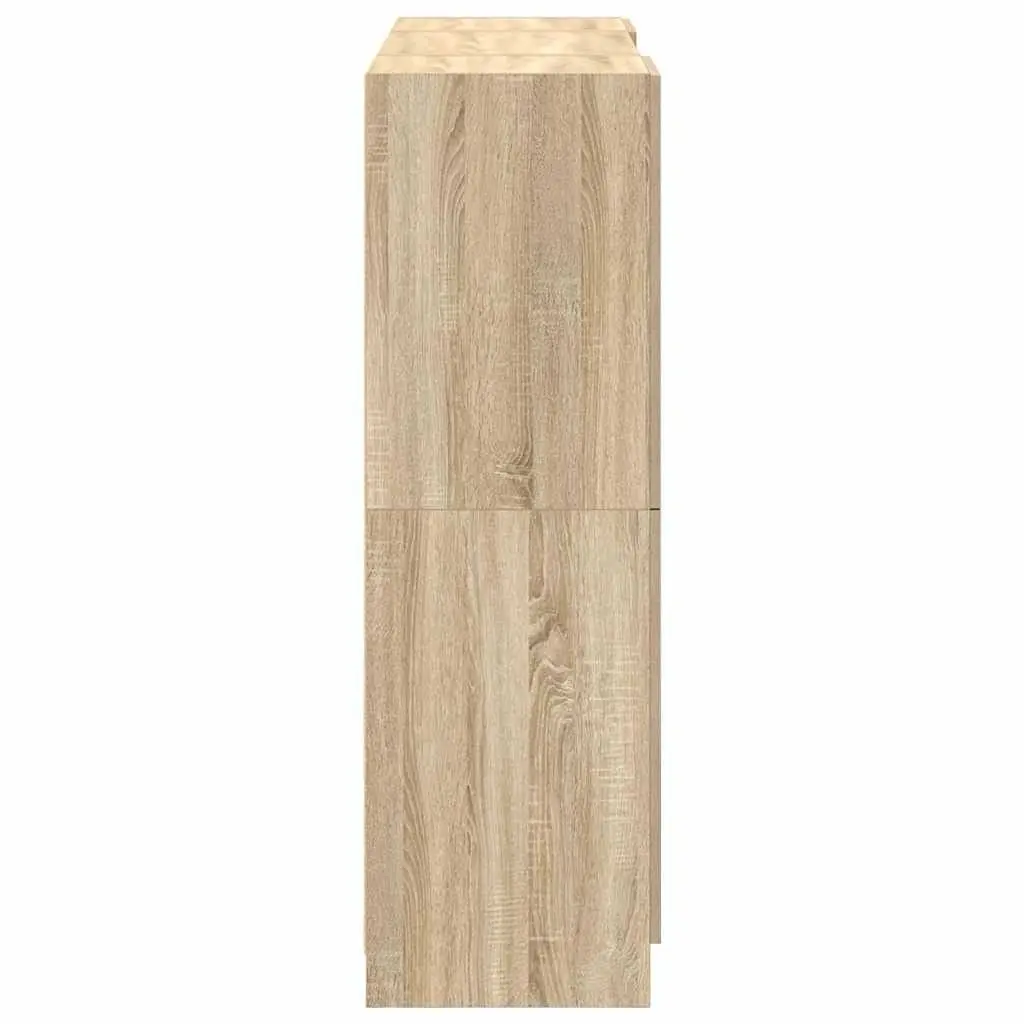 3 Piece Kitchen Storage Cabinet Set Wall Mounted Shelves Engineered Wood Brown