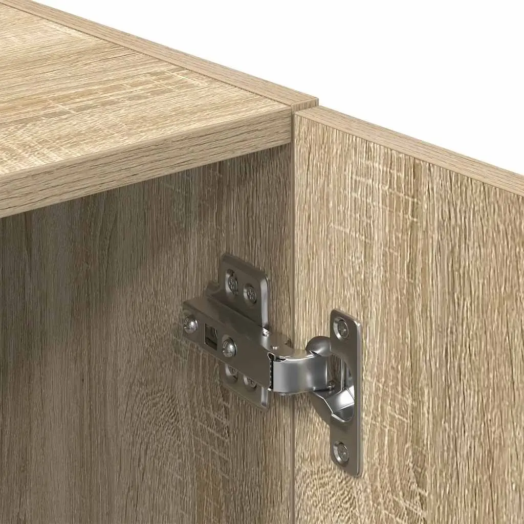 3 Piece Kitchen Storage Cabinet Set Wall Mounted Shelves Engineered Wood Brown