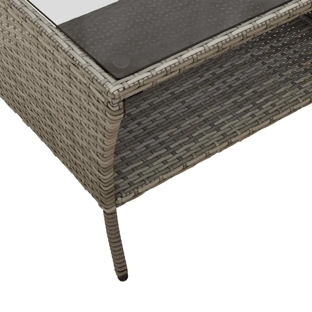 Garden Sofa Set Outdoor Furniture 6 Piece Grey Poly Rattan Patio Lounge