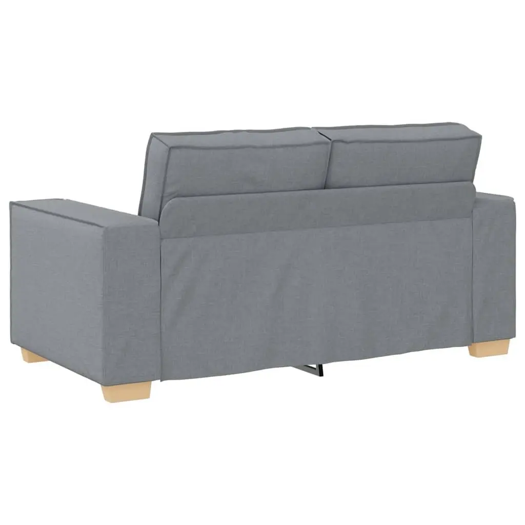 3 Piece Sofa Set Light Grey Linen-Blend Fabric Living Room Sectional Furniture