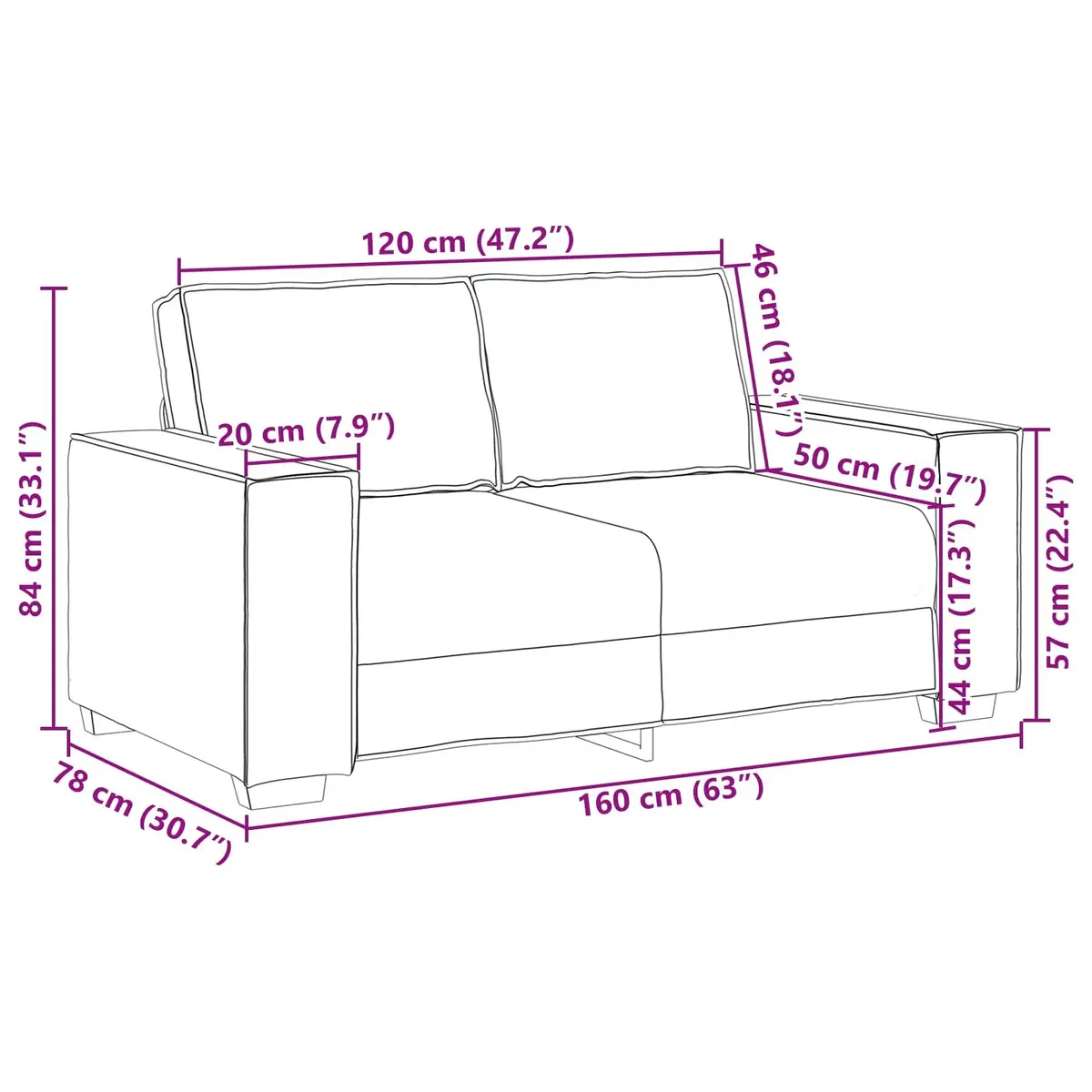 Sofa Set Grey Linen-Blend Living Room Furniture 3 Piece