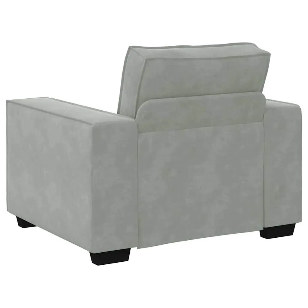Sofa Set Grey Linen-Blend Living Room Furniture 3 Piece