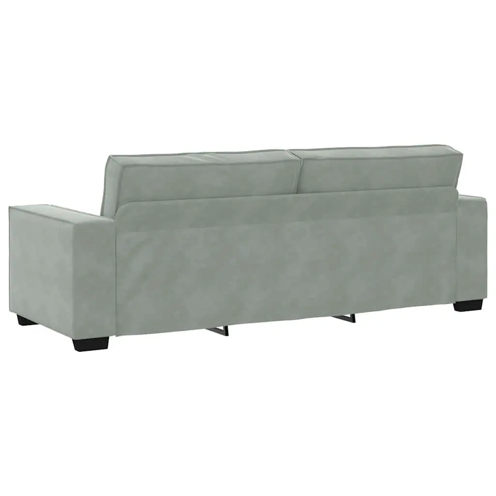 Sofa Set Grey Linen-Blend Living Room Furniture 3 Piece