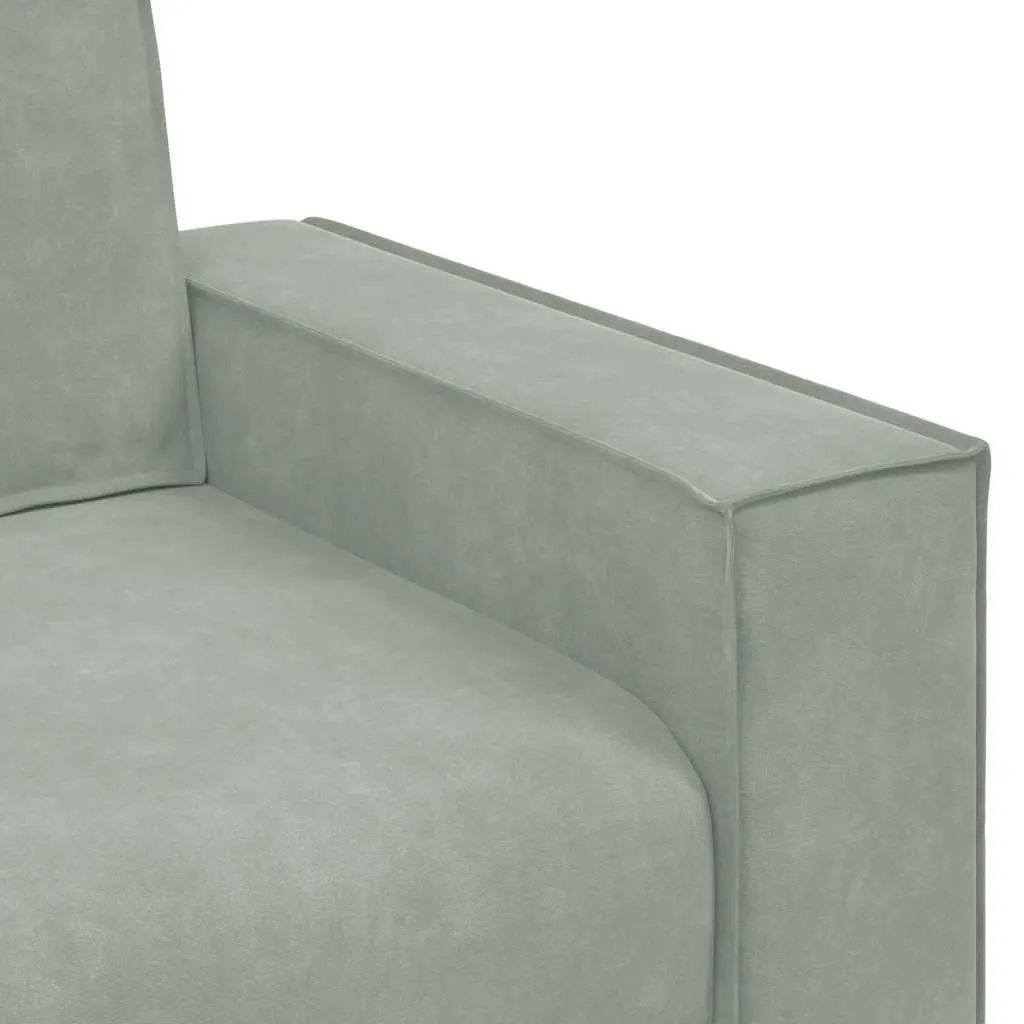 Sofa Set Grey Linen-Blend Living Room Furniture 3 Piece