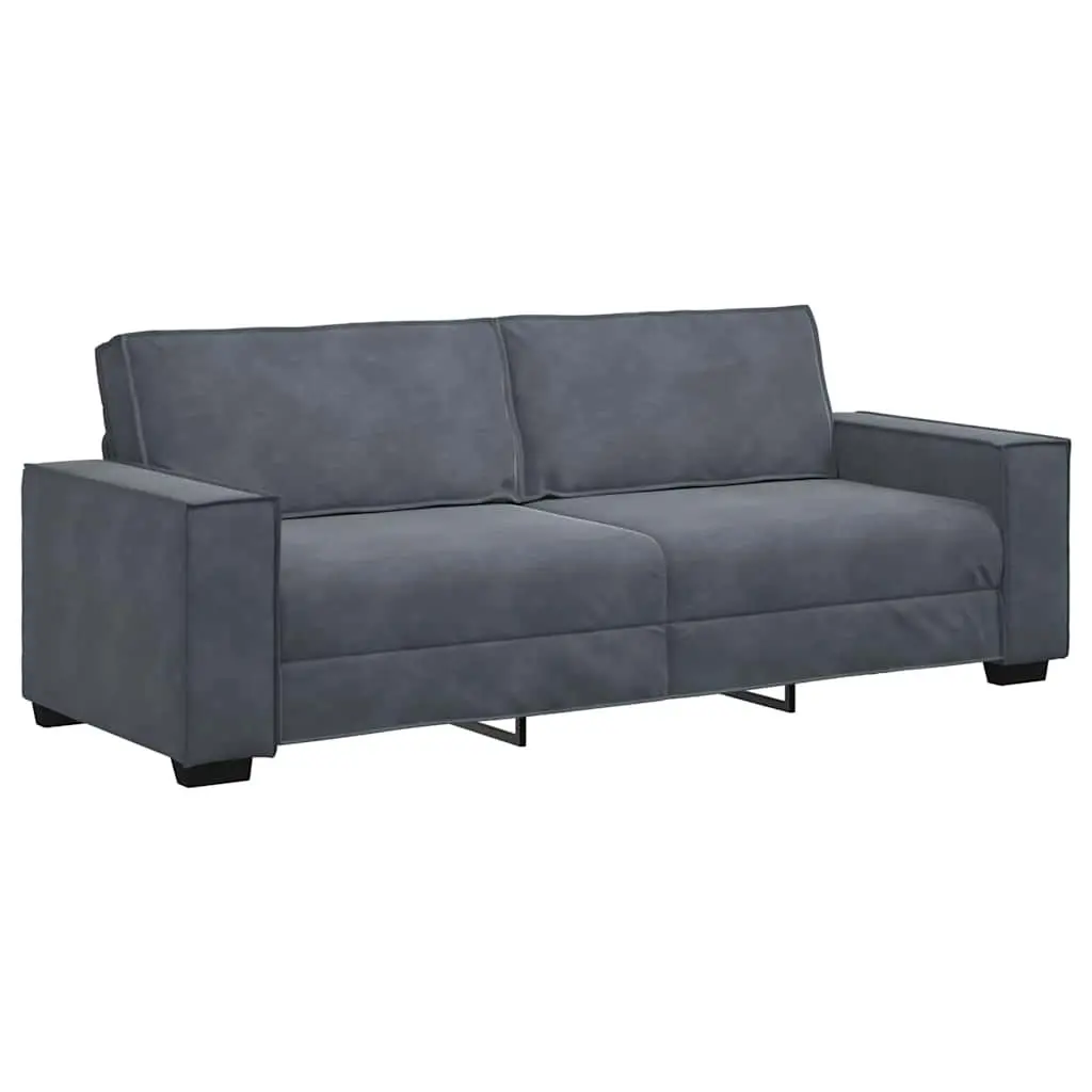 3 Piece Sofa Set Grey Velvet Living Room Furniture Lounge Seating