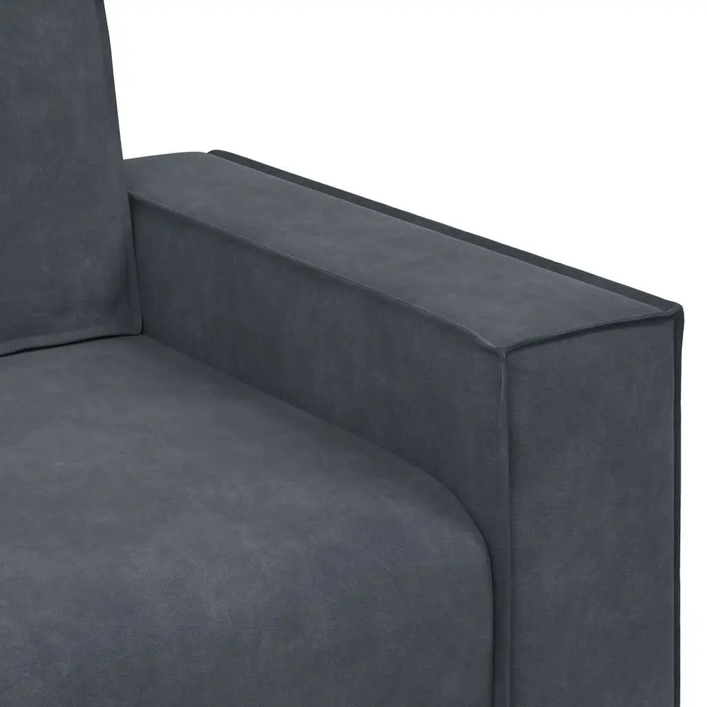 3 Piece Sofa Set Grey Velvet Living Room Furniture Lounge Seating
