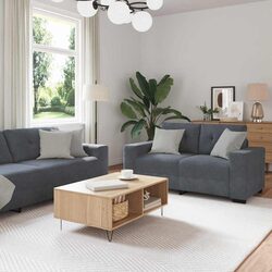 Comfortable 3 Piece Grey Velvet Sofa Set for Modern Homes