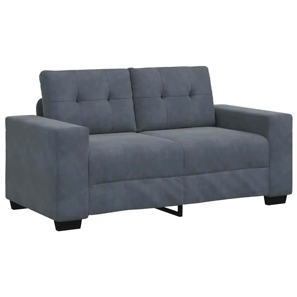 Grey Velvet Three Piece Sofa Set Lounge Suite 2 Seater Armchair 3 Seater