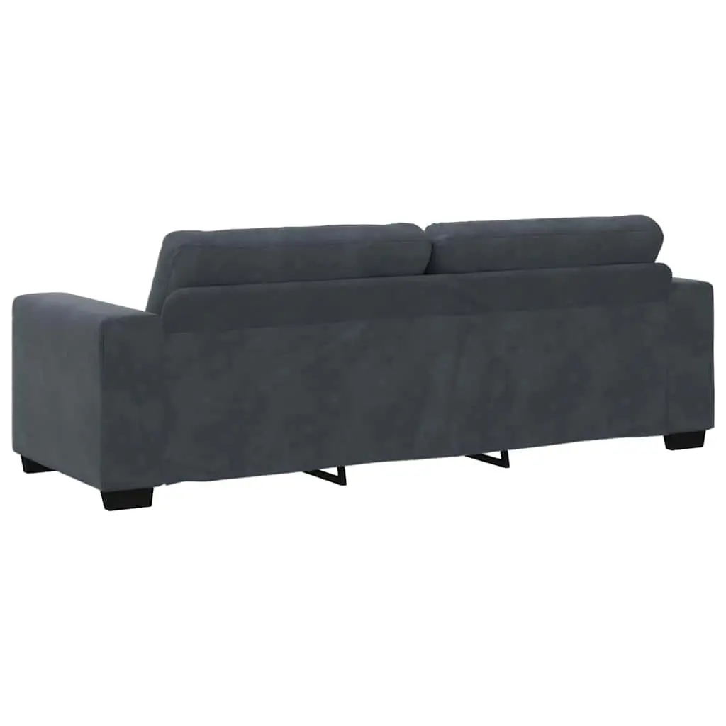Grey Velvet Three Piece Sofa Set Lounge Suite 2 Seater Armchair 3 Seater