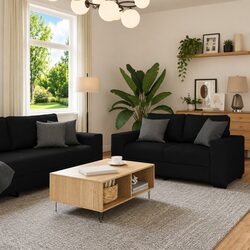 Reliable Black Fabric Sofa Set with Comfort in Mind