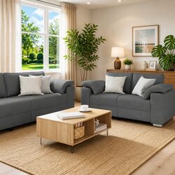Comfortable 3-Piece Grey Sofa Set for Your Home
