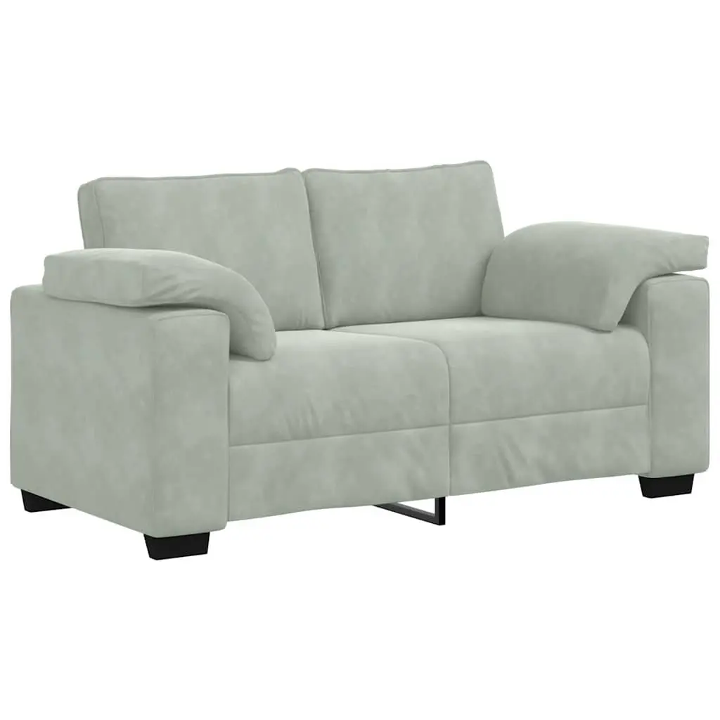 3 Piece Grey Velvet Sofa Set