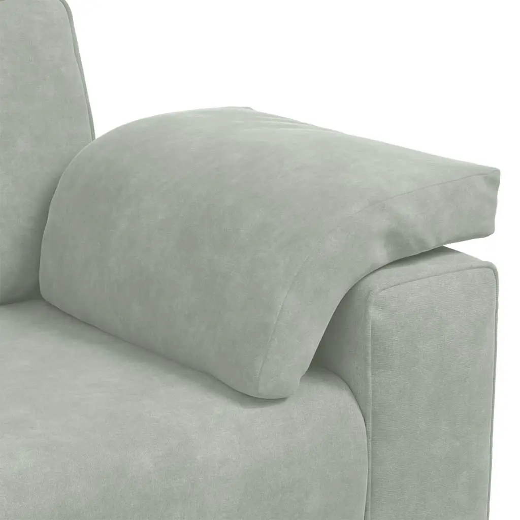 3 Piece Grey Velvet Sofa Set