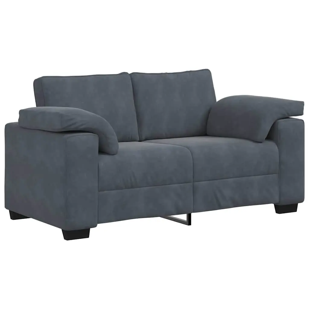 3 Piece Sofa Set Grey Velvet Lounge Suite Living Room Furniture Cushioned Couch