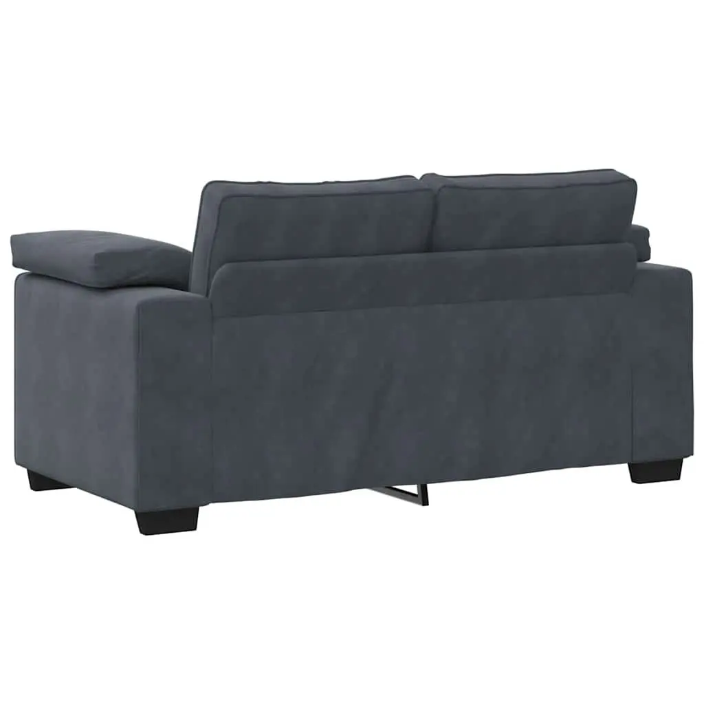 3 Piece Sofa Set Grey Velvet Lounge Suite Living Room Furniture Cushioned Couch