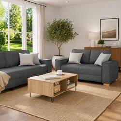 Comfortable Grey Sofa Set with Practical Design