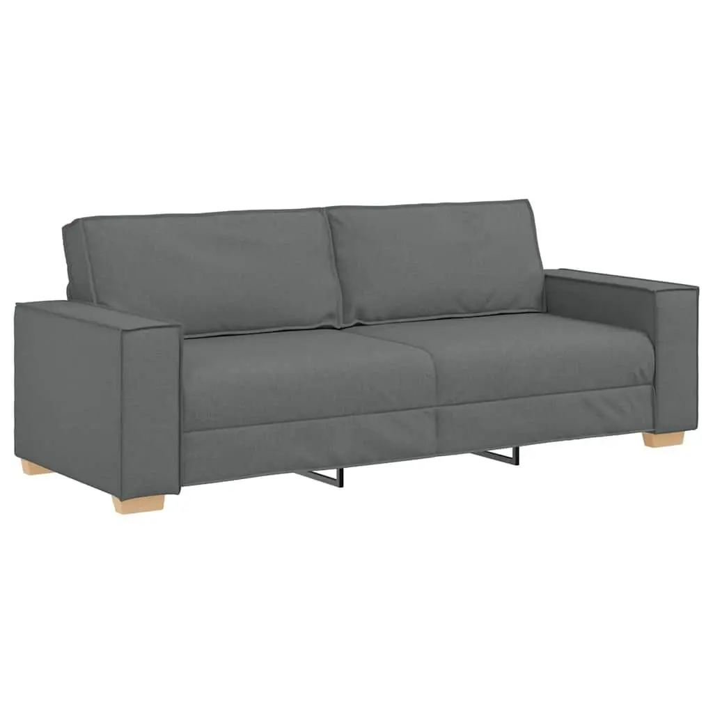 2 Piece Grey Sofa Set with Cushions Living Room Lounge Furniture Couch