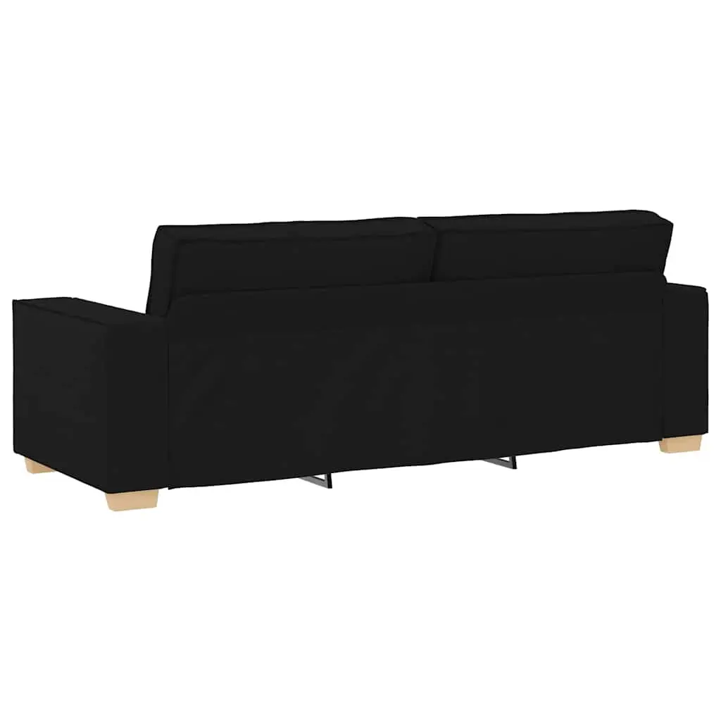 2 Piece Sofa Set Black Fabric Living Room Lounge Couch
