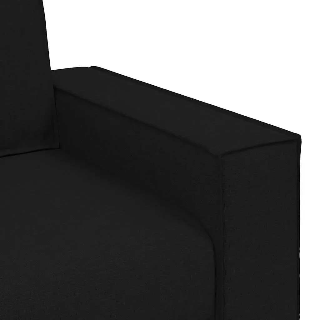2 Piece Sofa Set Black Fabric Living Room Lounge Couch