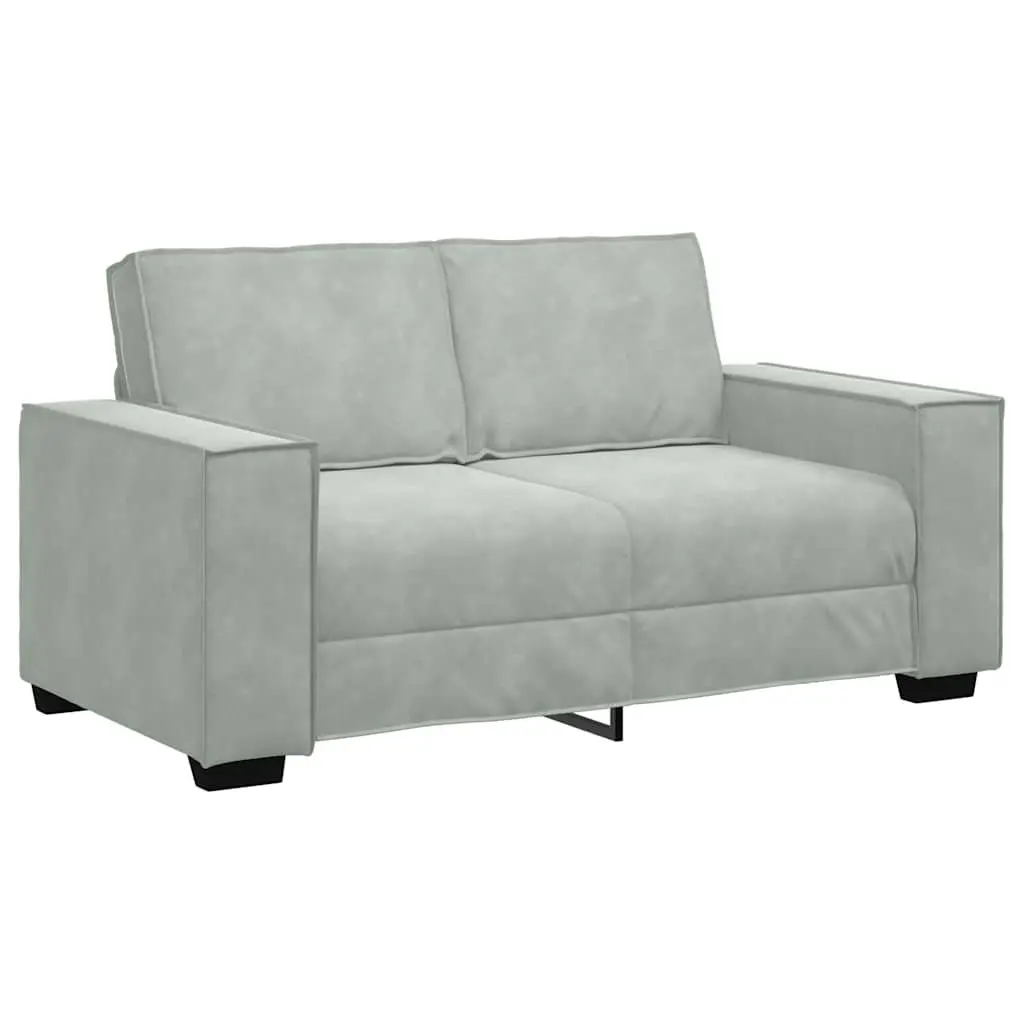2 Piece Sofa Set Grey Velvet Living Room Furniture