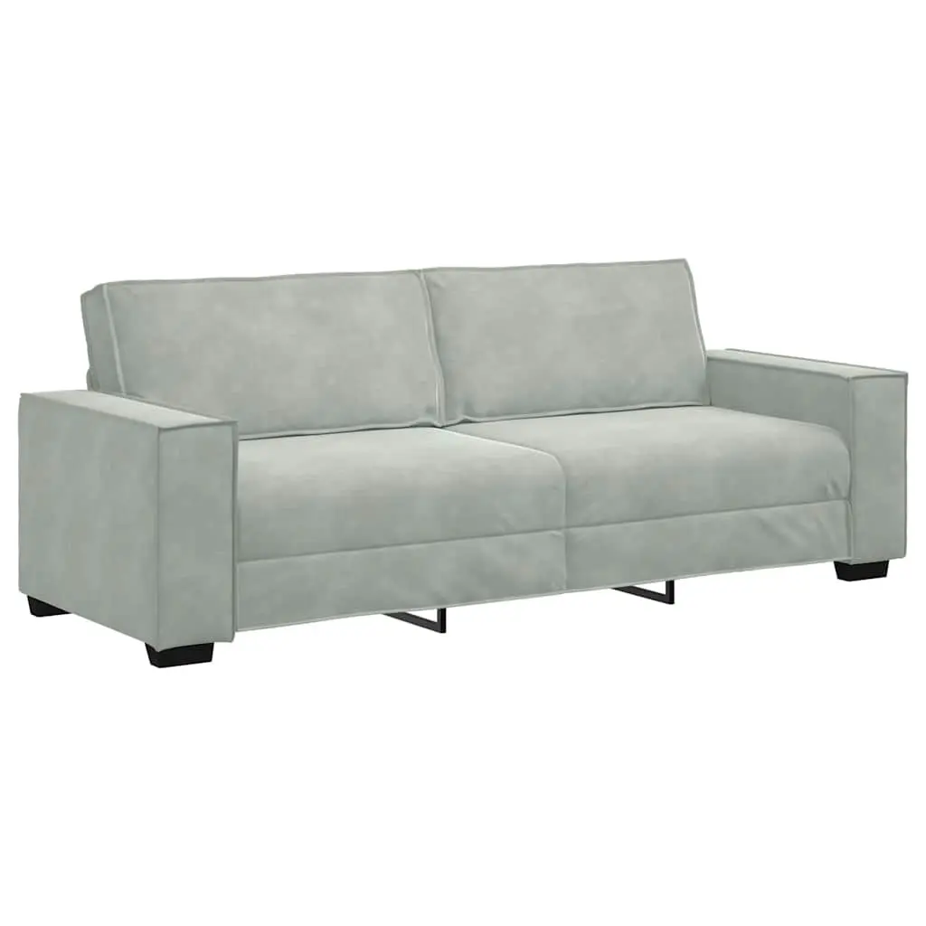 2 Piece Sofa Set Grey Velvet Living Room Furniture
