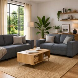 Comfortable Grey Velvet Sofa Set for Relaxation