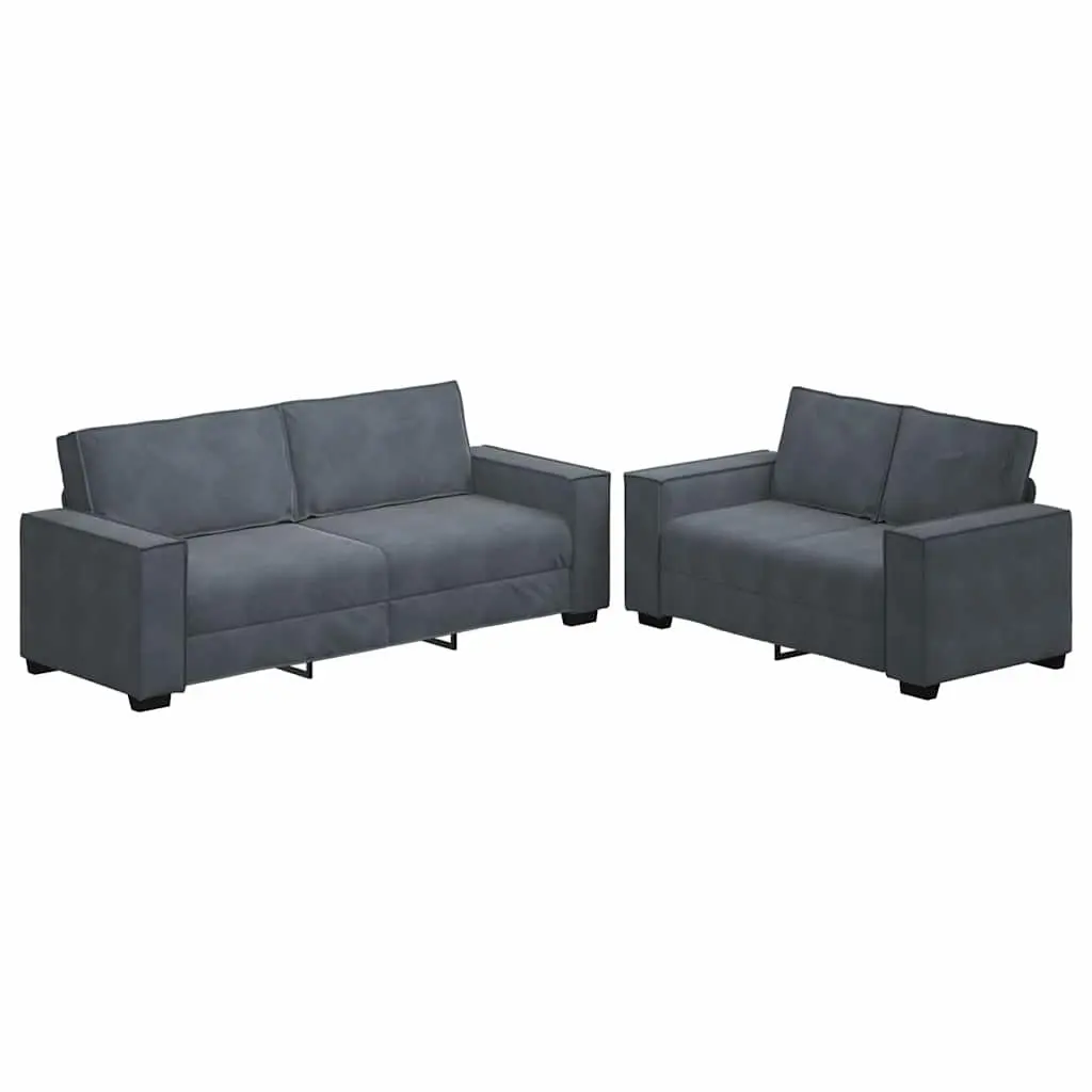 Grey Velvet Sofa Set for Relaxation