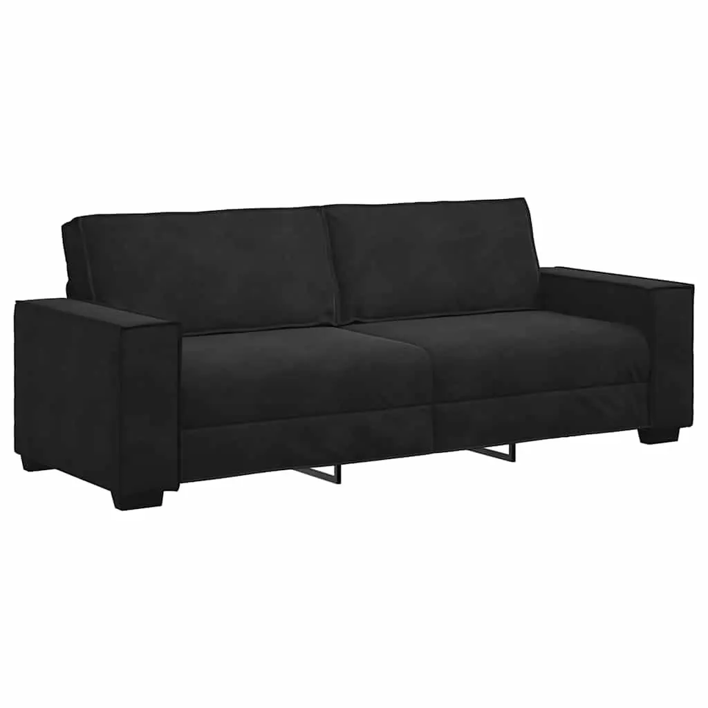 Sofa Set Velvet Living Room Furniture 2 Piece Black