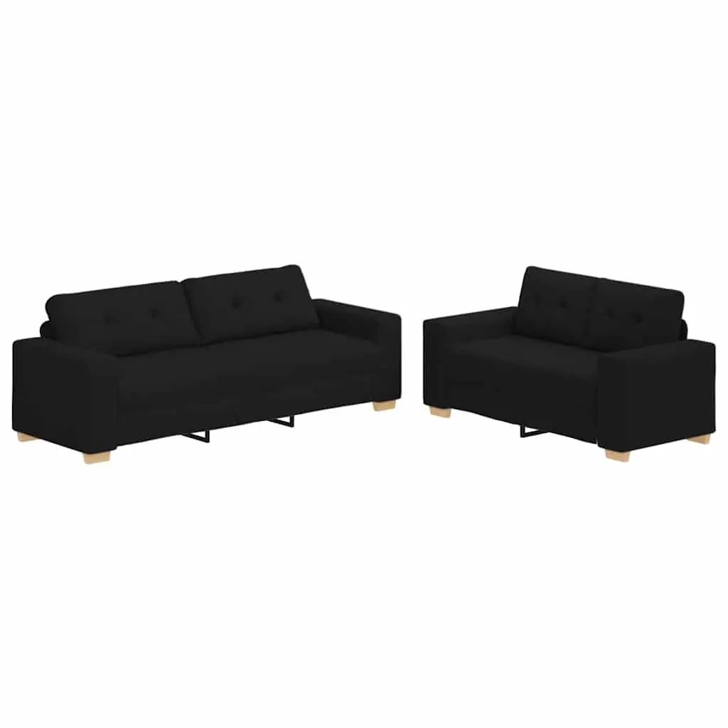 2-Piece Black Sofa Set