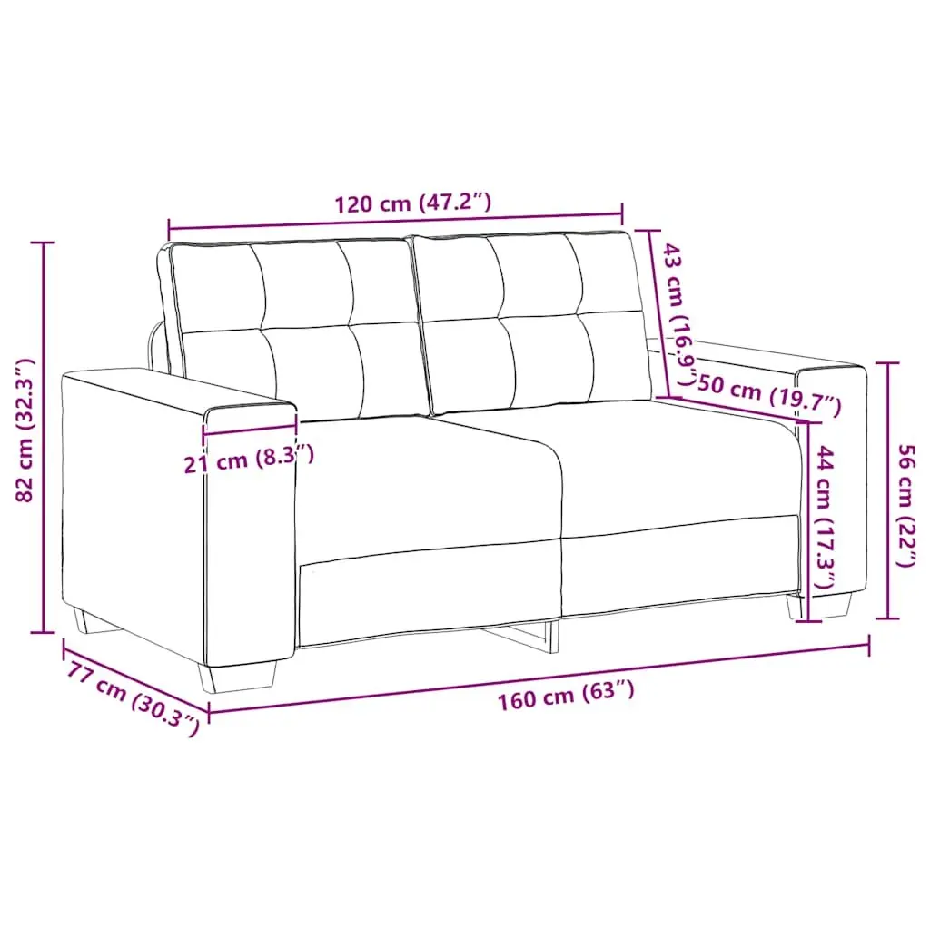 2-Piece Black Sofa Set