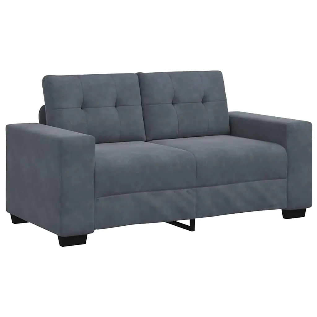 Sofa Set Grey Velvet Lounge Furniture 2 Piece Living Room Armrests Cushions