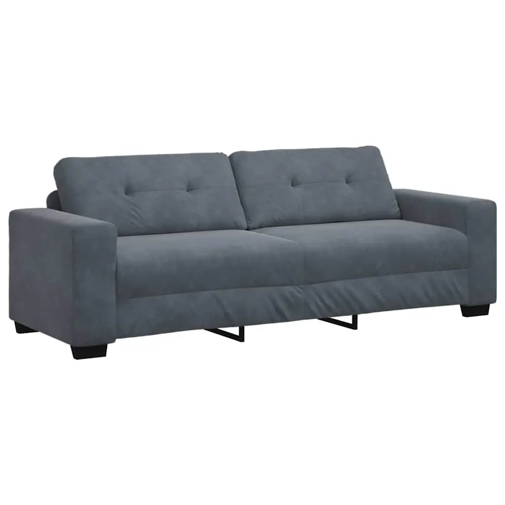 Sofa Set Grey Velvet Lounge Furniture 2 Piece Living Room Armrests Cushions